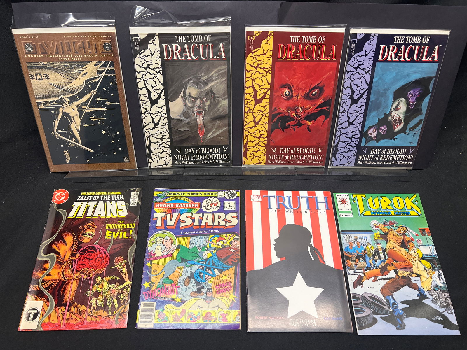 Lot of Assorted Comic Books, feat. Tomb of Dracula Bks 1-3, Twilight, Teen Titans #50, Truth (1 of 1)