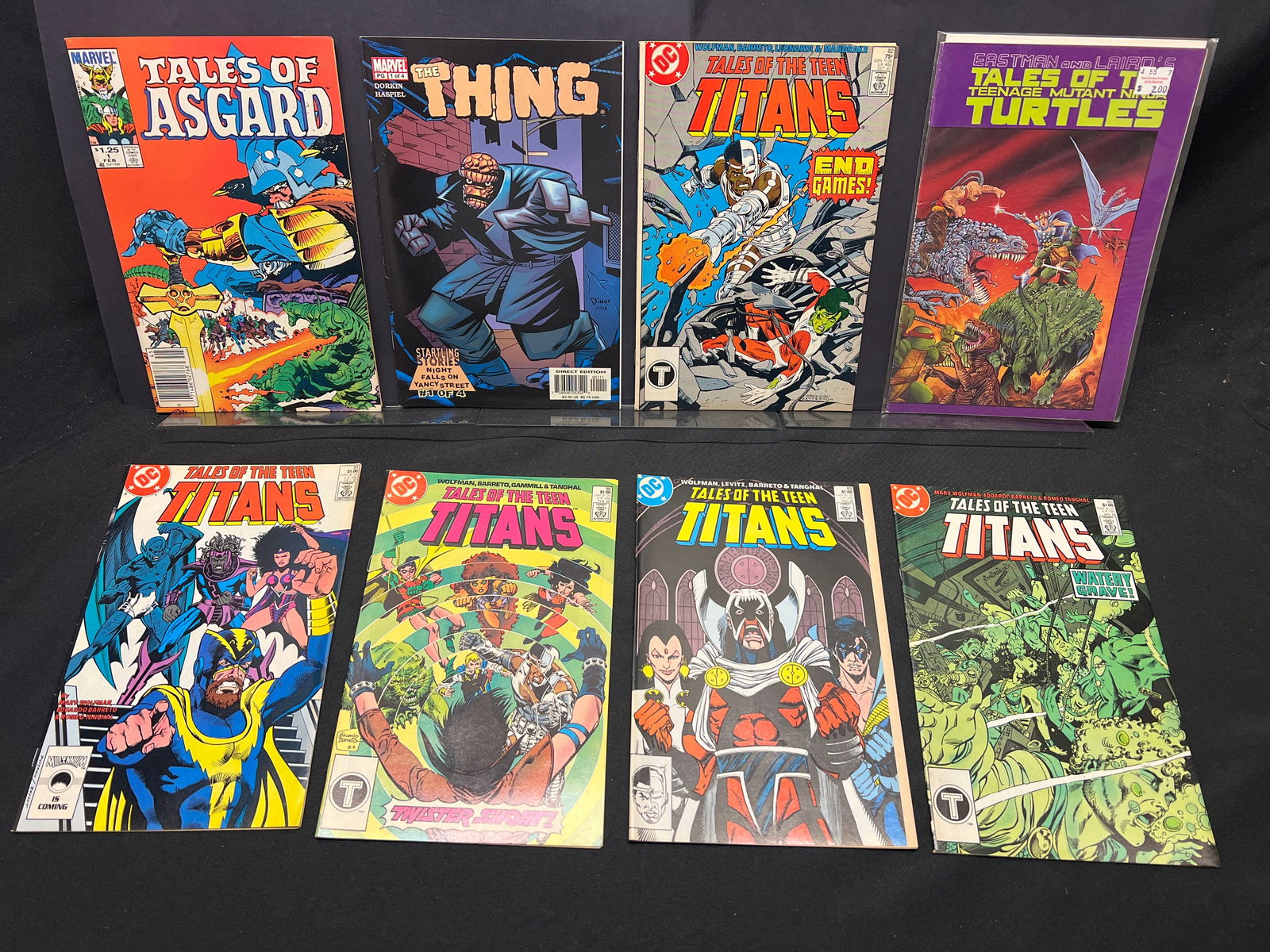 Lot of Comic Books: Tales of the Teen Titans, The Thing #1, Tales of Asgard #1, TMNT #7 (1 of 1)