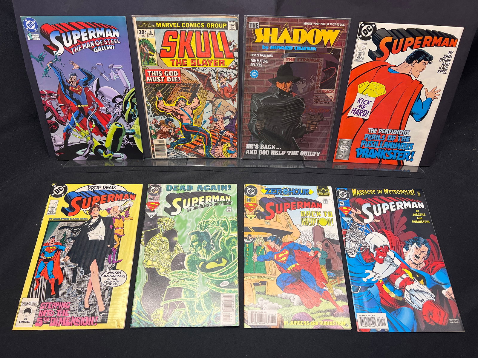 Lot of Assorted Comic Books as Shown, featuring Superman, Skull the Slayer, and The Shadow issues. (1 of 1)