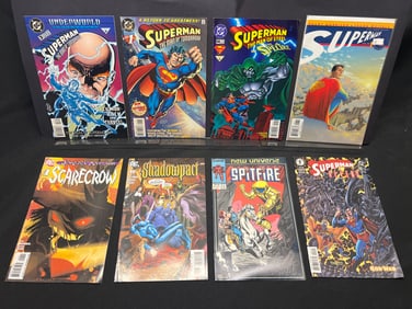 Lot of Assorted Comic Books as Shown, featuring Superman, Joker's Asylum, and Spitfire issues