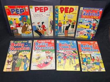 Lot of Assorted Archie Comic Books as Shown, featuring Pep, Betty & Veronica, and Sabrina issues