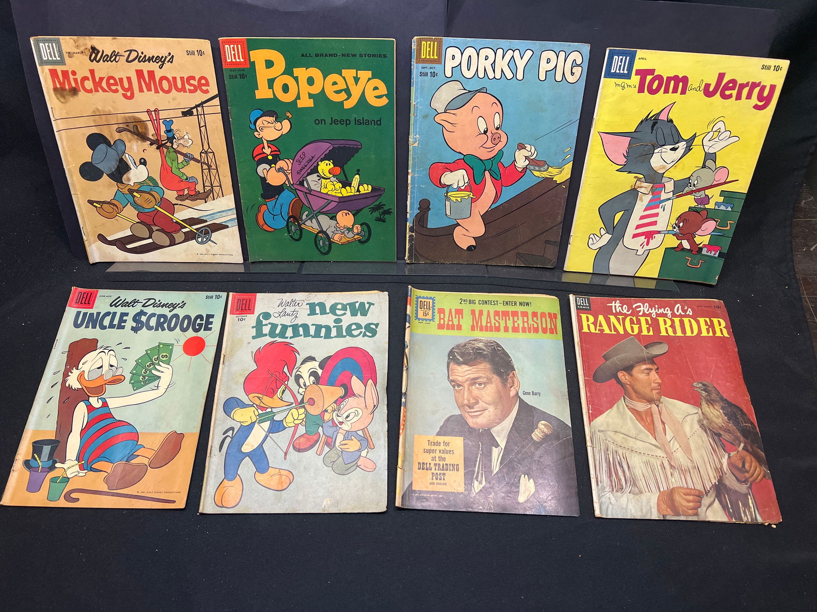 Lot of Dell Comic Books: Mickey Mouse, Popeye, Uncle Scrooge, Tom & Jerry, Bat Masterson (1 of 1)