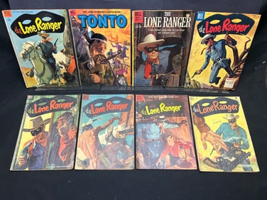Lot of Vintage Dell Western Comic Books, featuring The Lone Ranger and his companion Tonto