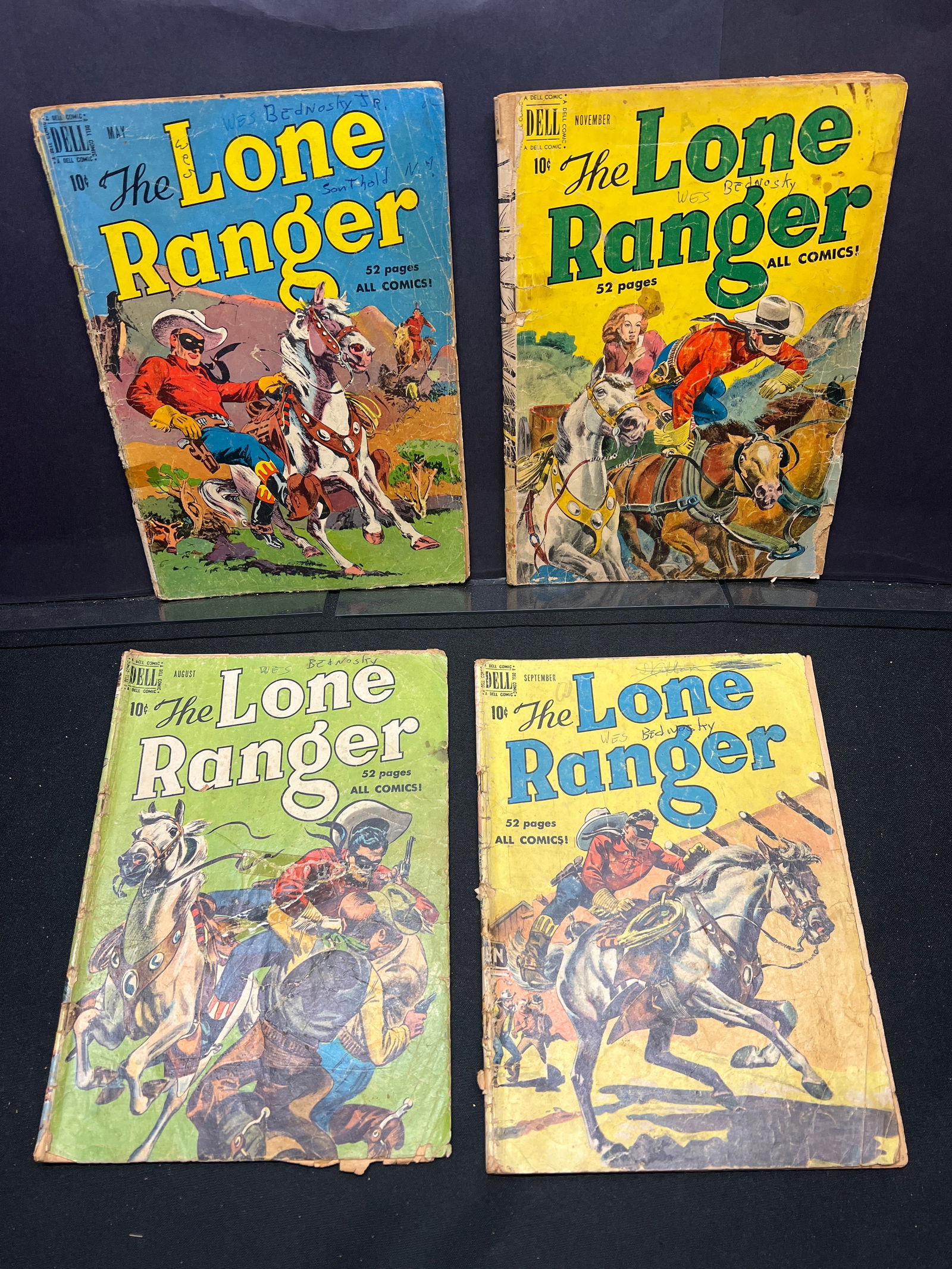 Lot of Vintage The Lone Ranger Dell Comic Books, featuring May, August, Sept & November issues (1 of 1)