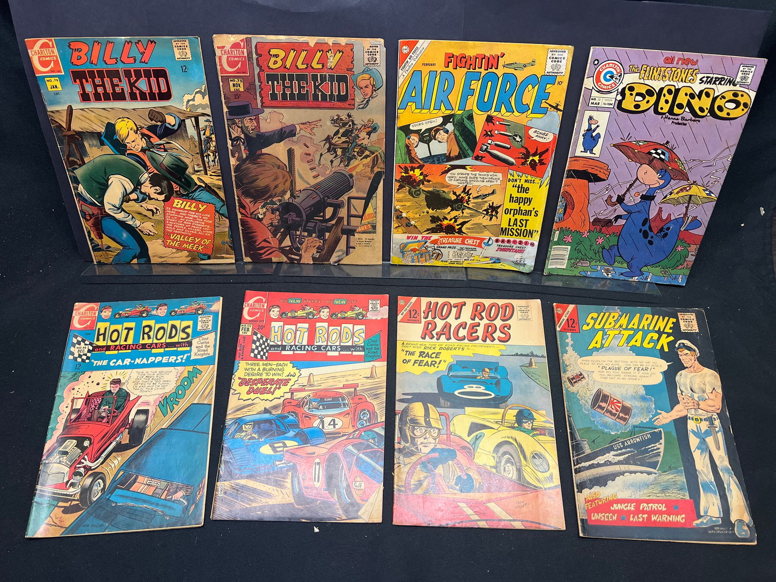 Lot of Charlton Comic Books: Billy the Kid #70, #75, Hot Rods #88, #112, Flintstones & others (1 of 1)