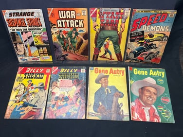 Lot of Assorted Vintage Comic Books, featuring Strange Suspense, War, Western & Speed Demons