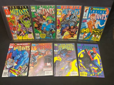 Lot of Marvel Comic Books: New Mutants #92-96 & Spider-Man #92, Peter Parker Spider-Man #93-94