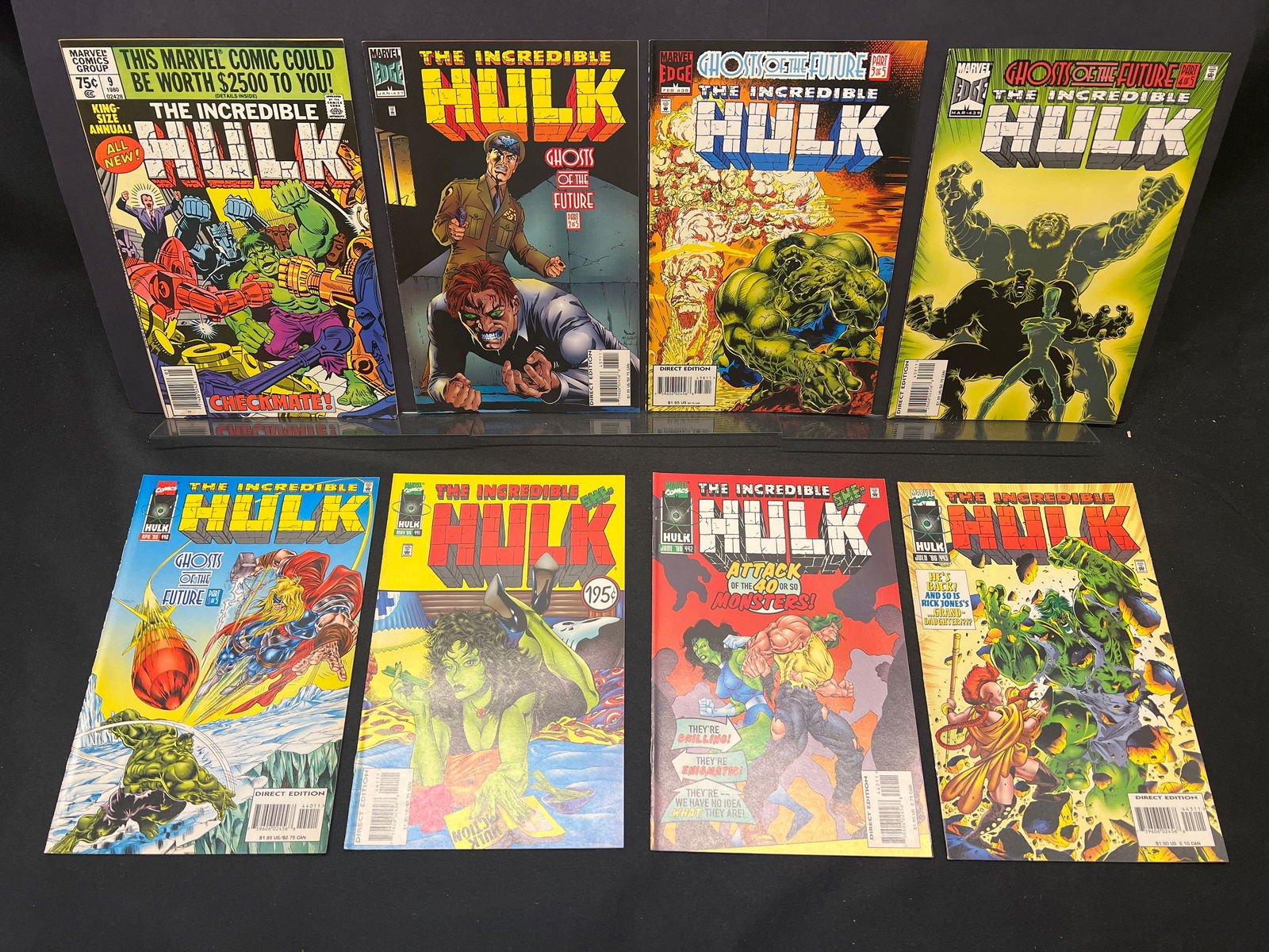 Lot of Assorted The Incredible Hulk Comic Books, featuring Annual #9 and issues #437 through #443 (1 of 1)