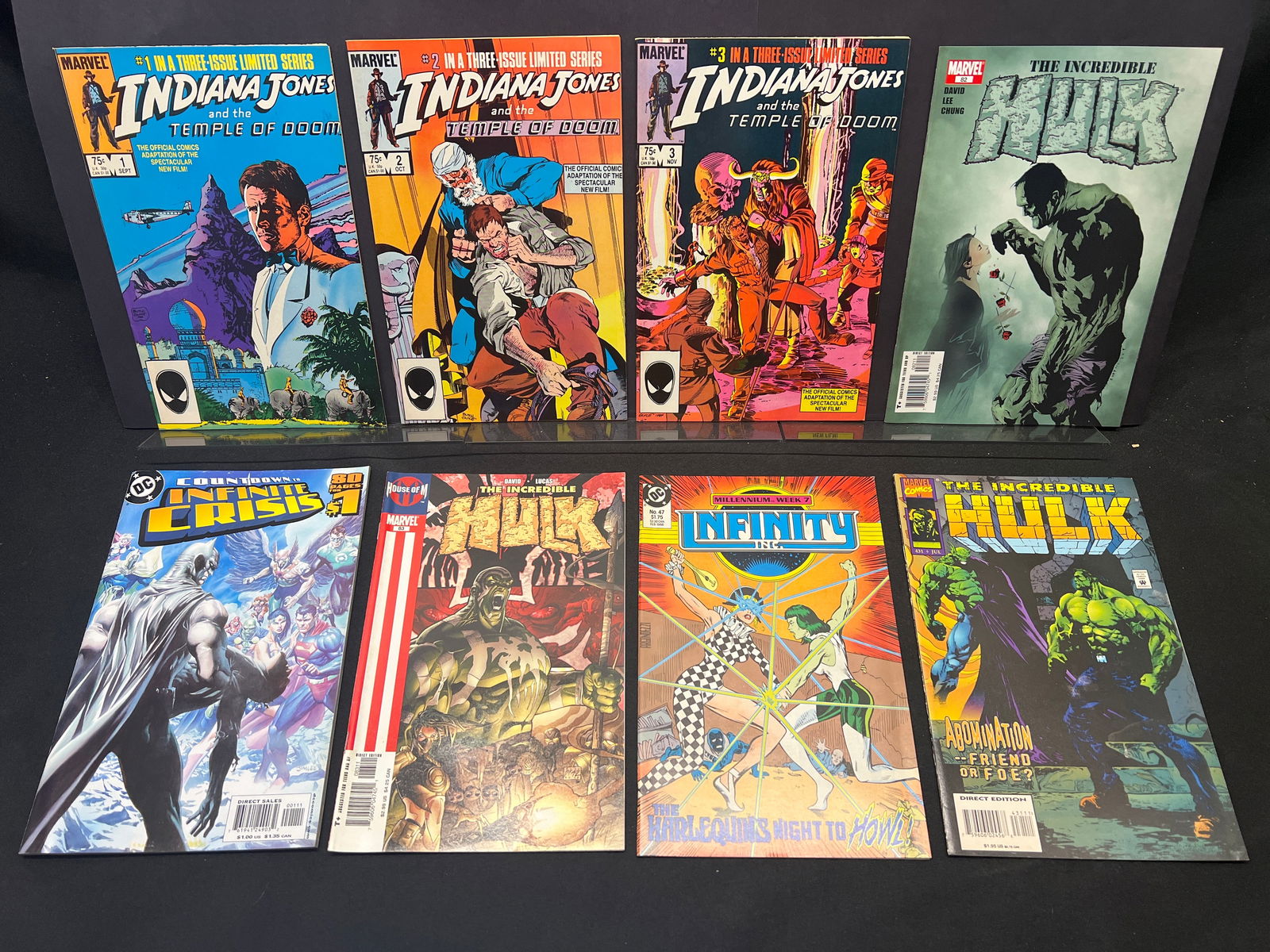 Lot of Comic Books: Indiana Jones Temple of Doom #1-3, Incredible Hulk #82, #83, #431 & More (1 of 1)