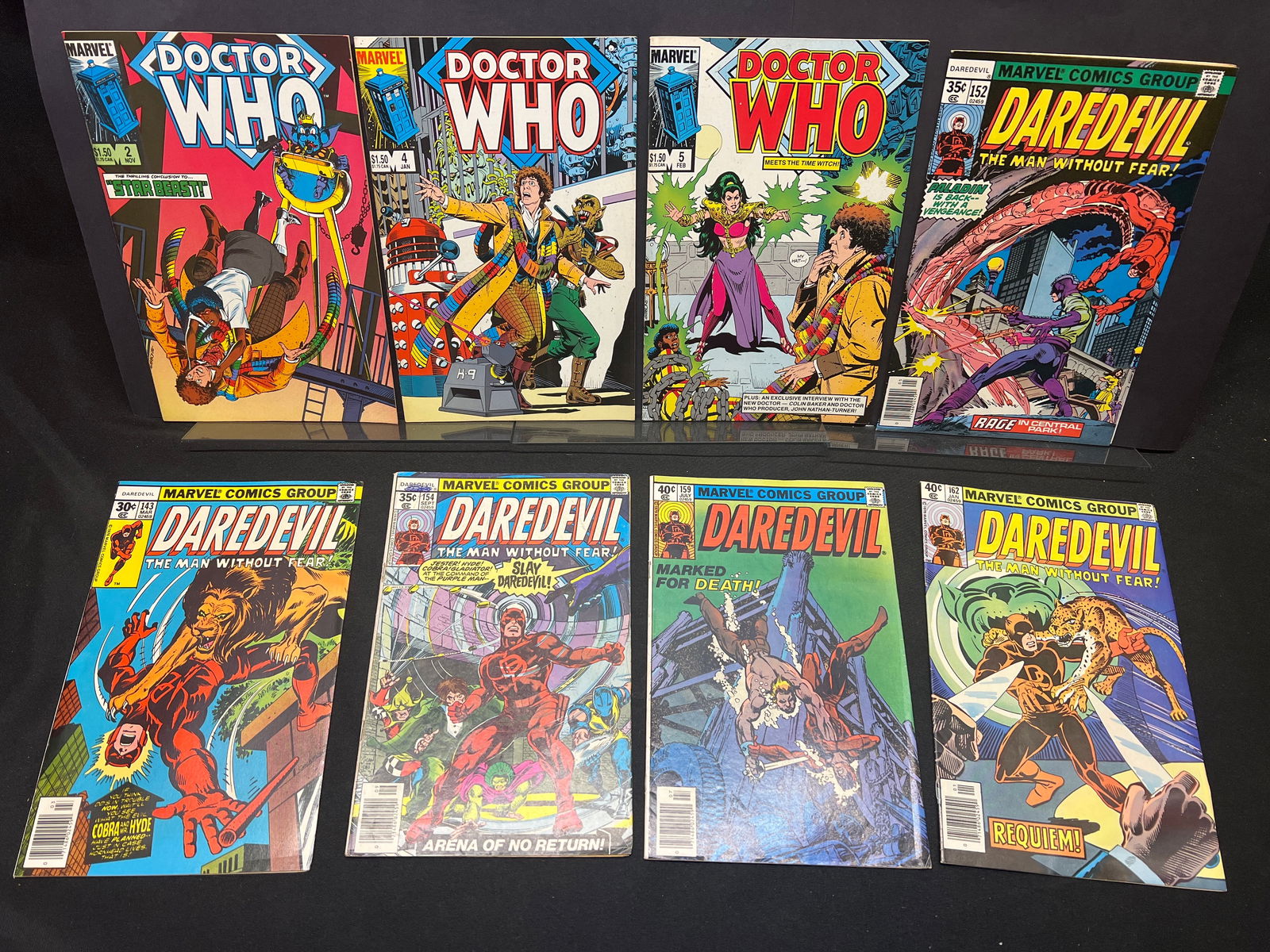 Lot of Daredevil #143, 150, 152, 154, 159, 162 & Doctor Who #2, 4, 5 Comic Books as Shown (1 of 1)