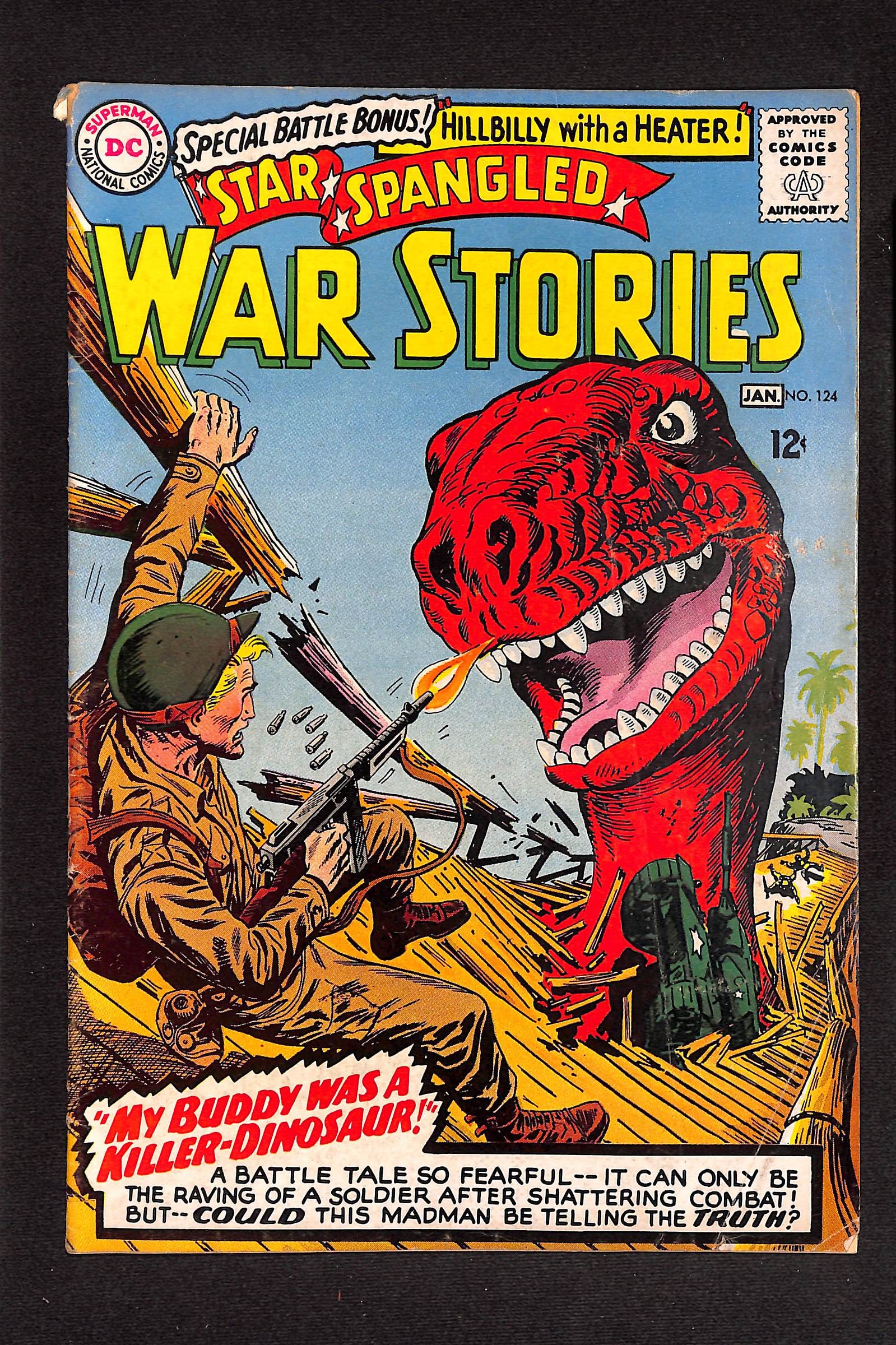 Star Spangled War Stories #124 December 1965 Dinosaur cover DC Comics Publisher (1 of 2)