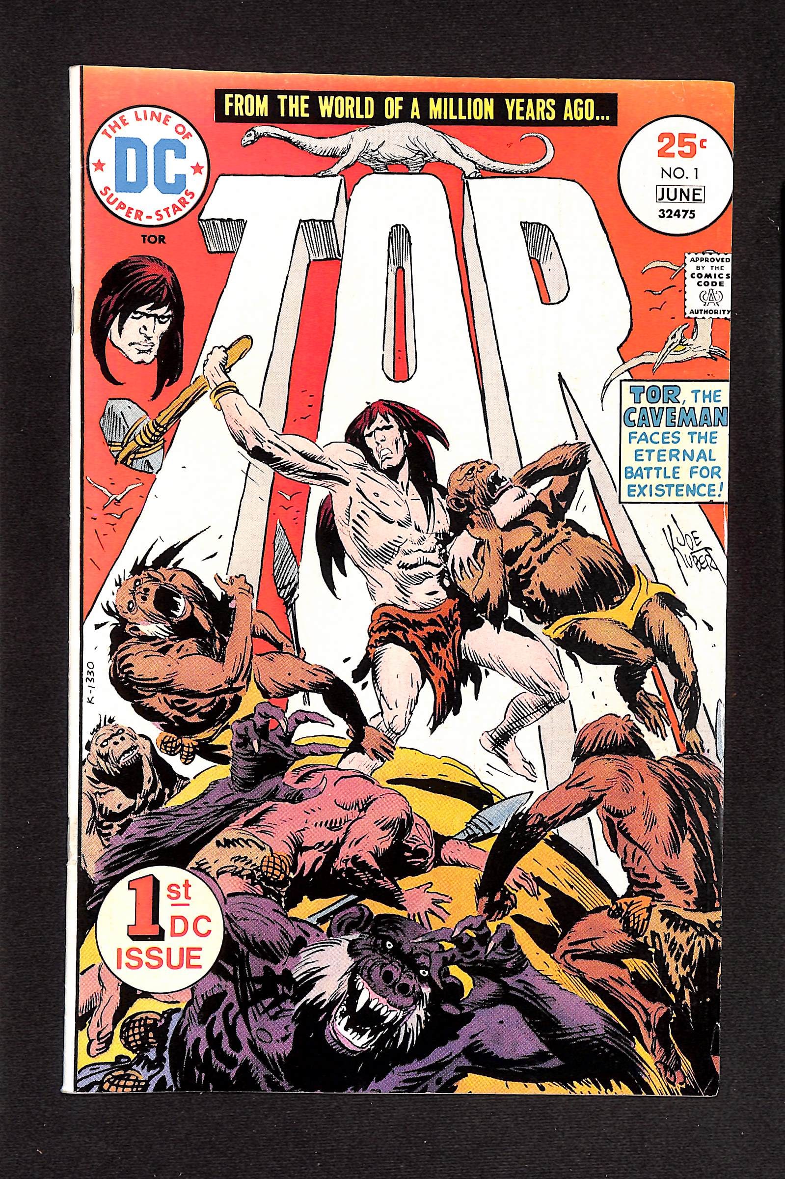 Tor #1 June 1975, DC Comics, art by Joe Kubert, written by Allan Asherman, $0.25 cover price (1 of 2)