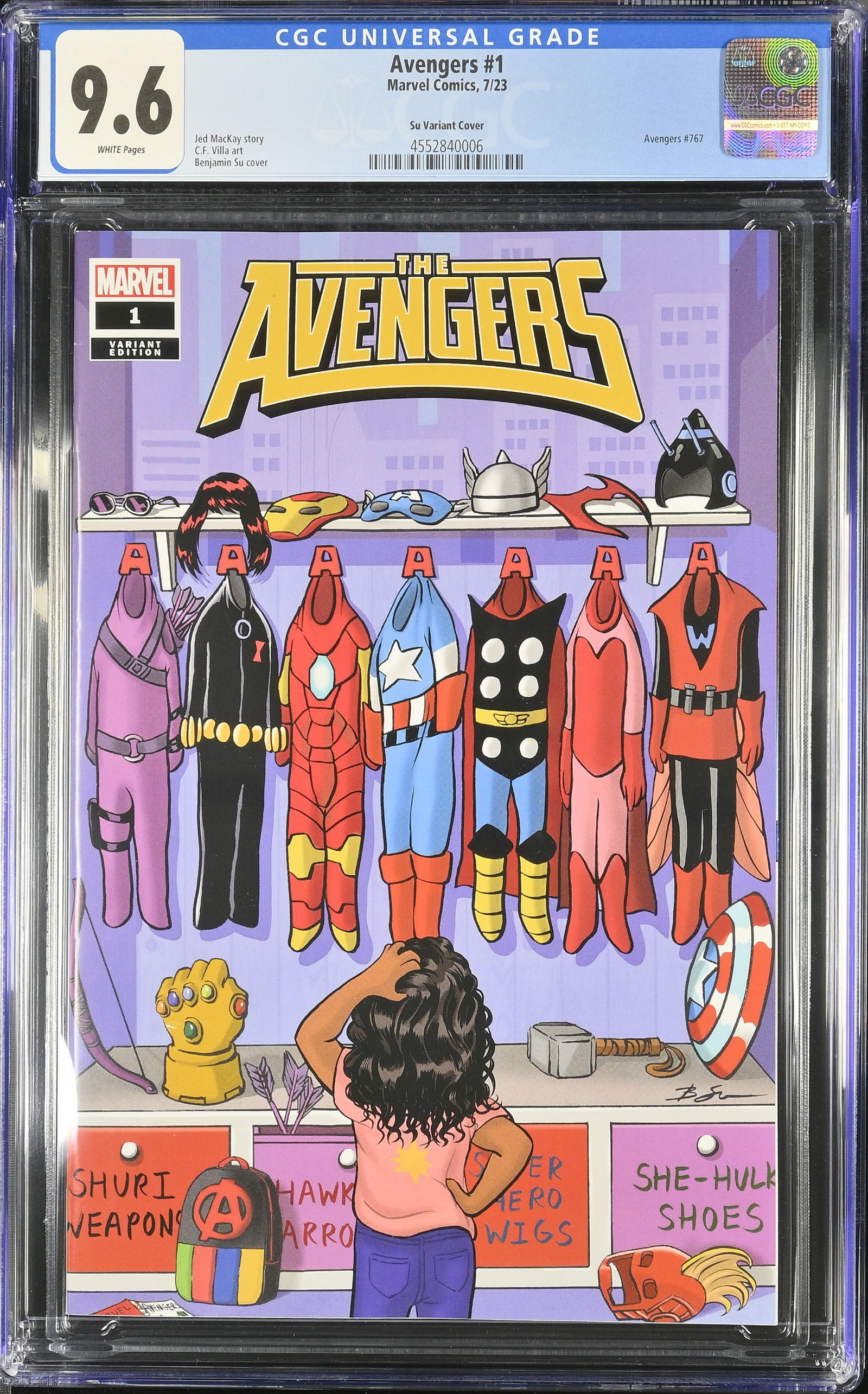 Avengers 1 Su Variant Cover CGC 9.6 Jul 2023 Marvel Jed MacKay story Benjamin Su cover C.F. Villa ar (1 of 2)