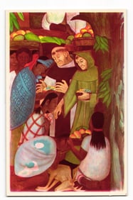Diego Rivera Fresco "Priests with the Exploiters" Palacio de Cortes-Cuernavaca, Mexico Postcard