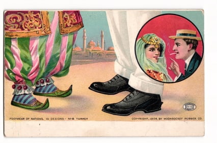1906 Woonsocket Rubber Co. Advertising Postcard: Footwear of Nations Series, No. 8 Turkey
