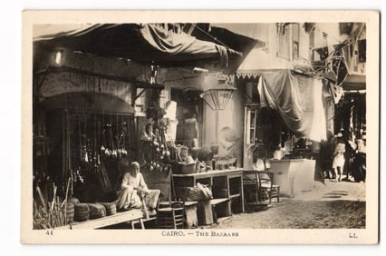 Postcard of Cairo Bazaars, an Indigenous Market (Bazar indigène), Imp. Levy Fils & Cie, Paris