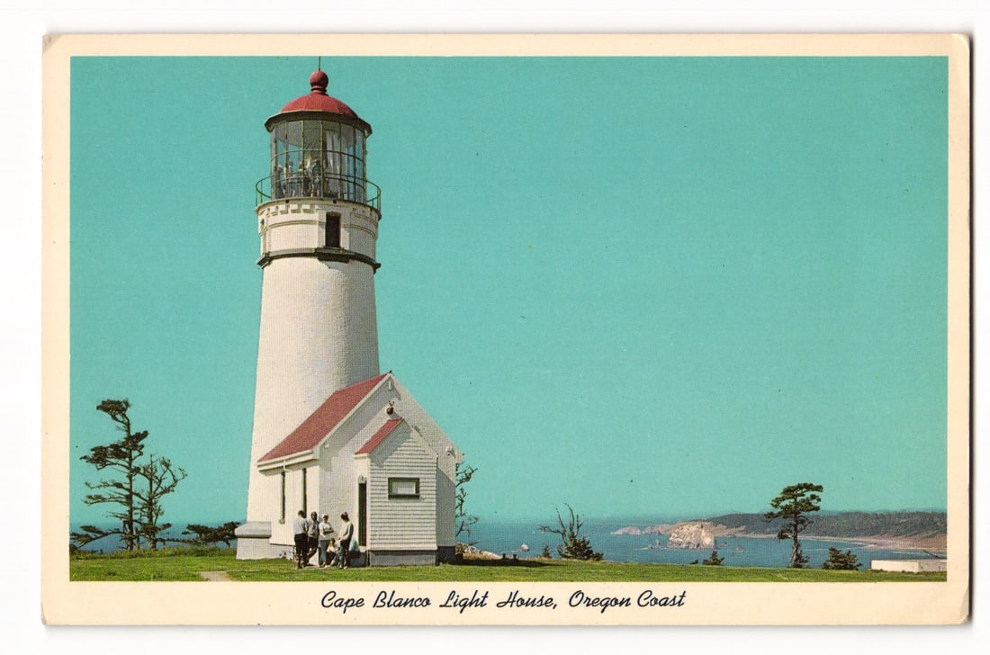 Cape Blanco Light House, Oregon Coast. Mel Anderson Photo. Curteichcolor Reproduction Postcard (1 of 2)