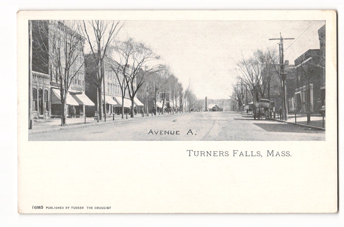 Avenue A. Street View, Turners Falls, Mass. Early 20th Century Undivided Back Postcard (1 of 2)