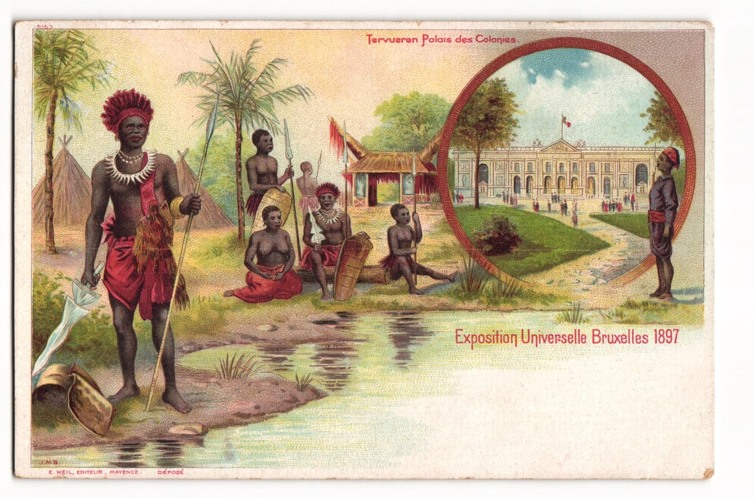 Tervueren Palais des Colonies postcard, Brussels Exposition 1897, colonial exhibit.: Please view photos for further description and condition considerations. Please know the scans may be darker or lighter than the actual card's true appearance. FREE SHIPPING POLICY: (Domestic USA Only