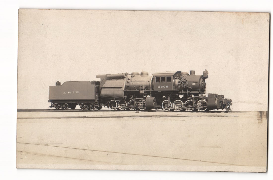 RPPC Erie Railroad #2600 P-1 Triplex Steam Locomotive, 2-8-8-8-2, Baldwin Built c. 1914-1918: Please view photos for further description and condition considerations. Please know the scans may be darker or lighter than the actual card's true appearance. FREE SHIPPING POLICY: (Domestic USA Only