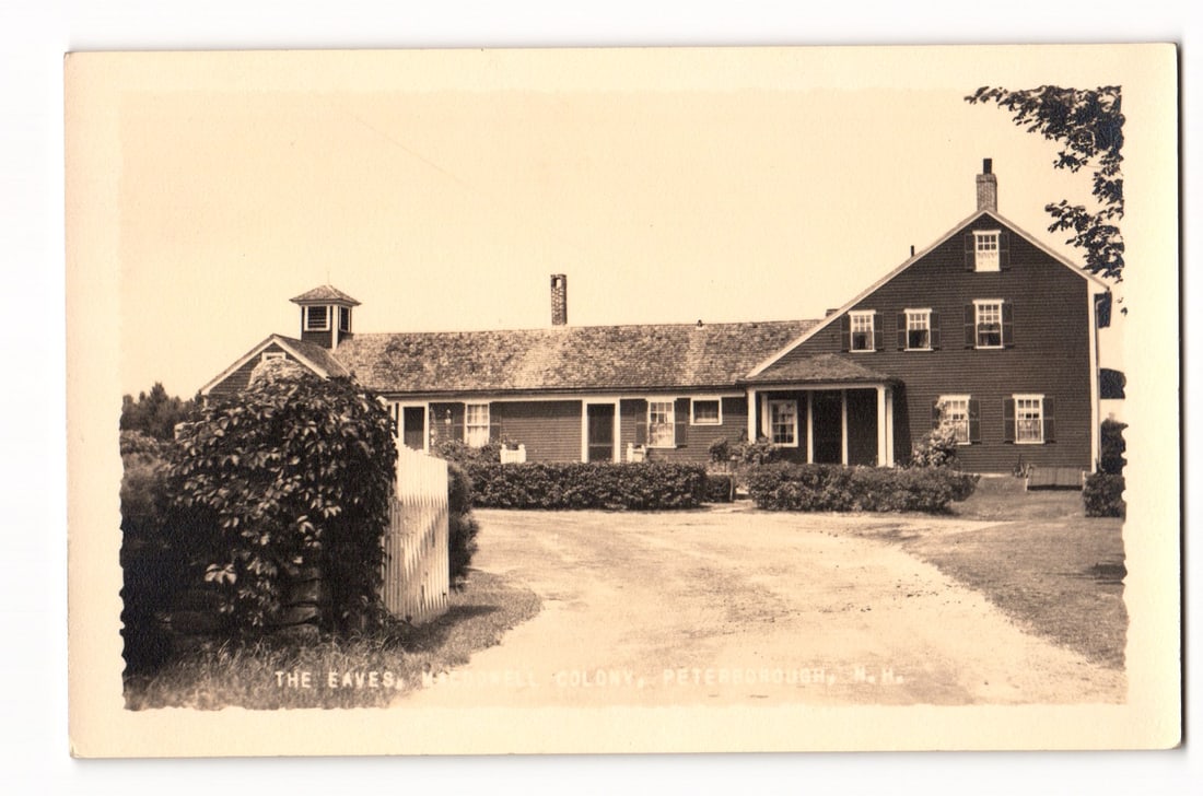 RPPC: The Eaves, historic artists' residence at MacDowell Colony, Peterborough, NH, ca. 1910-1920s.: Please view photos for further description and condition considerations. Please know the scans may be darker or lighter than the actual card's true appearance. FREE SHIPPING POLICY: (Domestic USA Only