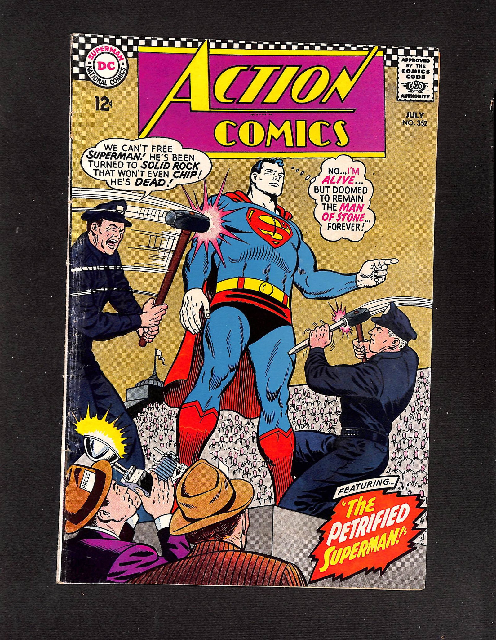Action Comics No. 352 DC, 1967, featuring the story 'The Petrified Superman!' (1 of 2)
