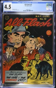 All-Flash #10 CGC 4.5 OW-W pgs DC Comics, 5-6/43, Gardner Fox story, E. Hibbard cover and art Golden