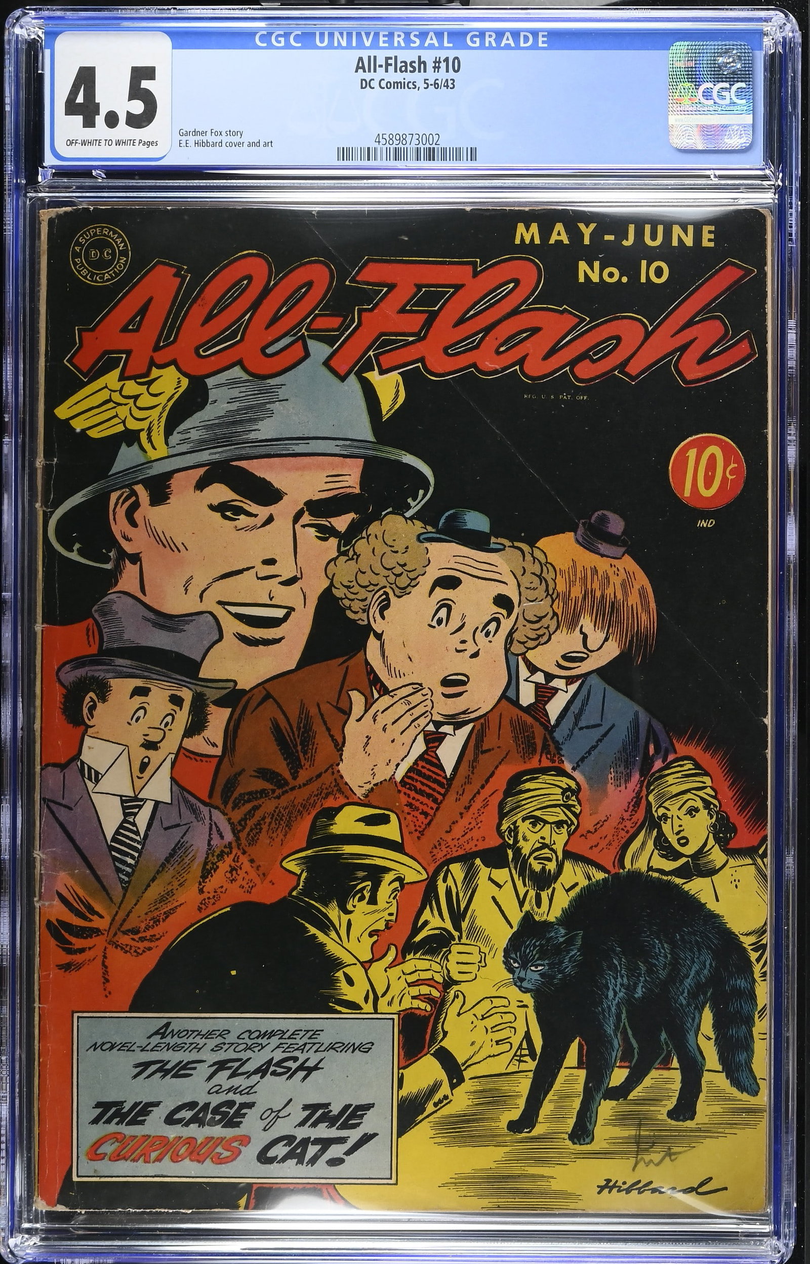 All-Flash #10 CGC 4.5 OW-W pgs DC Comics, 5-6/43, Gardner Fox story, E. Hibbard cover and art Golden (1 of 2)