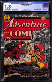 Adventure Comics #72 D.C., March 1942 KEY ISSUE - First Joe Simon & Jack Kirby DC art. Bondage cover