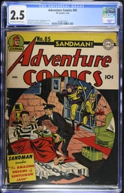 Adventure Comics #85 CGC 2.5 DC Comics April 1943 Jack Kirby Joe Simon Cover and Art Golden Age
