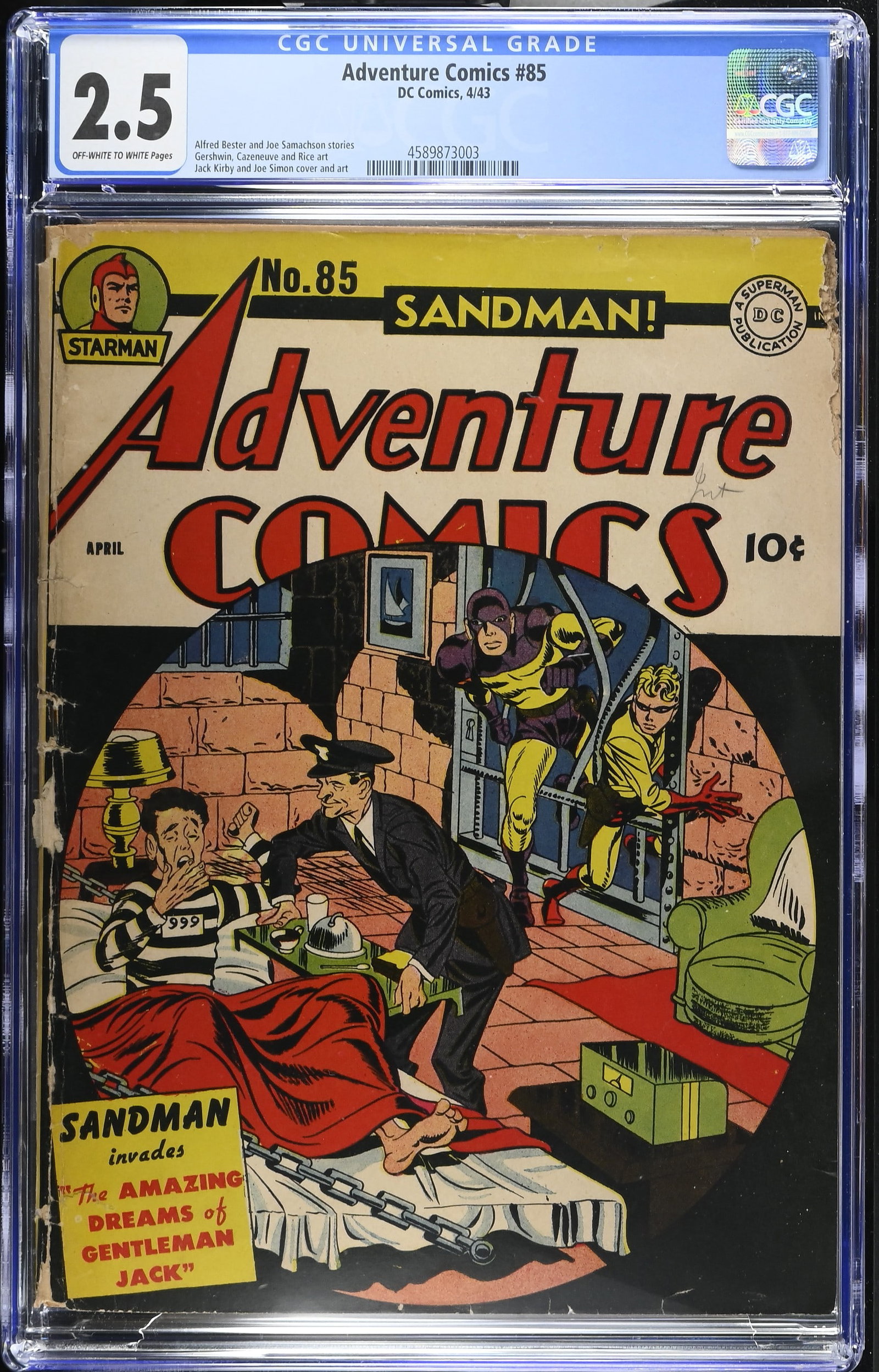 Adventure Comics #85 CGC 2.5 DC Comics April 1943 Jack Kirby Joe Simon Cover and Art Golden Age (1 of 2)