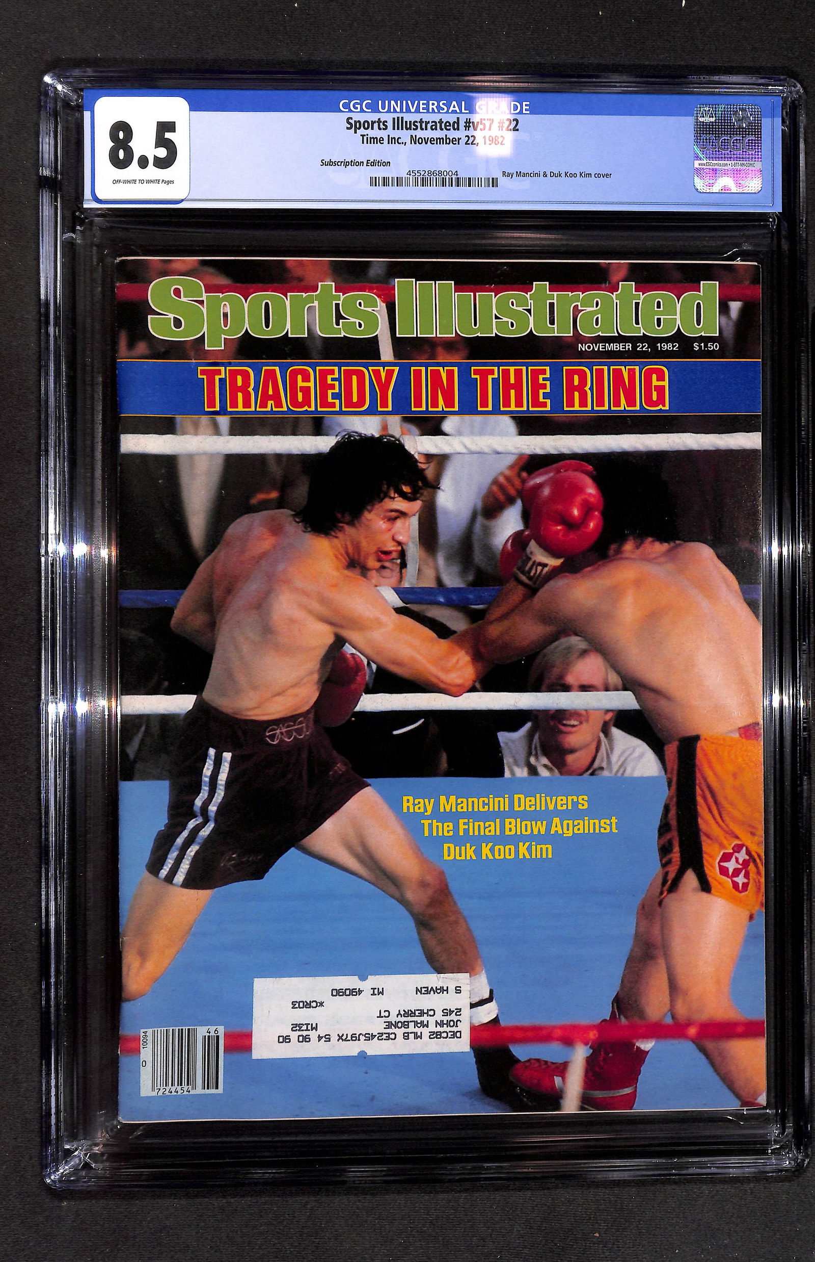 Sports Illustrated v57 #22 (1982), Subscription Edition, Ray Mancini & Duk Koo Kim cover. 2nd (1 of 2)