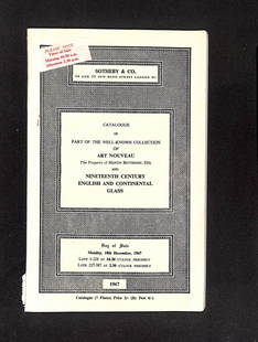 Sotheby & Co. Catalogue: The Art Nouveau Collection of Martin Battersby, December 18, 1967 Auction: Sotheby & Co. Catalogue: The Art Nouveau Collection of Martin Battersby, December 18, 1967 SHIPPING: All shipping is handled in-house, and we gladly combine shipping whenever possible. Orders over $20