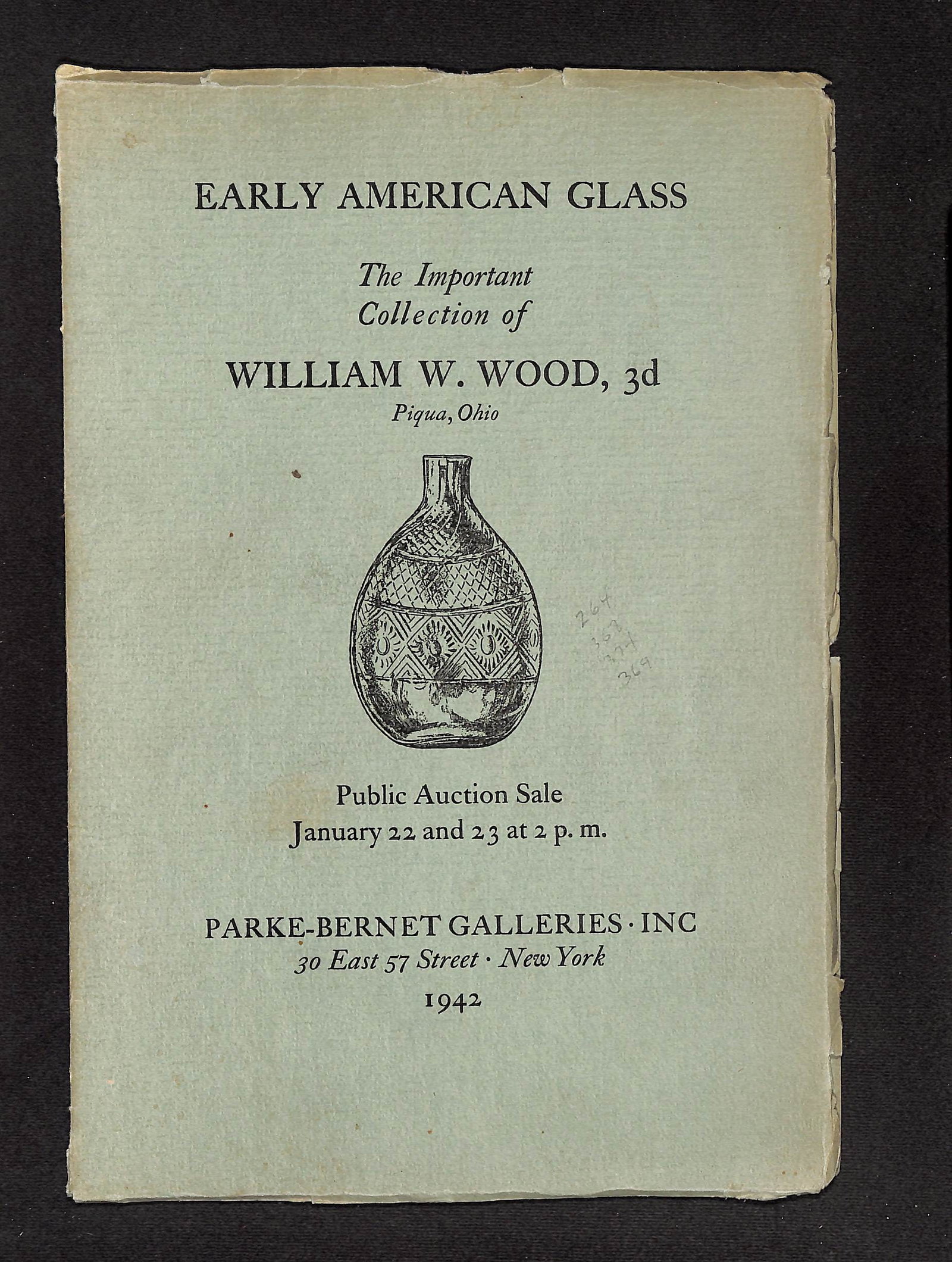 Early American Glass: The William W. Wood, 3d Collection, Parke-Bernet Galleries, 1942 Auction: Early American Glass: The William W. Wood, 3d Collection, Parke-Bernet Galleries, 1942 SHIPPING: All shipping is handled in-house, and we gladly combine shipping whenever possible. Orders over $200 wi
