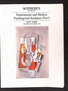Sotheby's: Impressionist and Modern Paintings and Sculpture, Part I, New York, 11/11/87: Sotheby's: Impressionist and Modern Paintings and Sculpture, Part I, New York, 11/11/87 SHIPPING: All shipping is handled in-house, and we gladly combine shipping whenever possible. Orders over $200 w