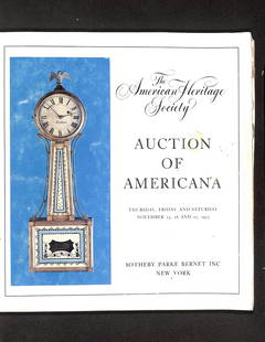 Sotheby Parke Bernet Americana Auction Catalog for The American Heritage Society, 1973: Sotheby Parke Bernet Americana Auction Catalog for The American Heritage Society, 1973 SHIPPING: All shipping is handled in-house, and we gladly combine shipping whenever possible. Orders over $200 wi