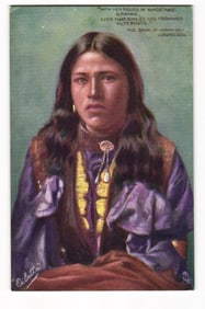 Raphael Tuck & Sons "Oilette" Postcard, Hiawatha Series II 9011, c.1910s Portrait of Minnehaha