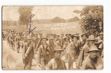 RPPC Co. I 2nd Infantry Marching to Camp Whitman, Peekskill, NY 1916 Mexican Border Crisis