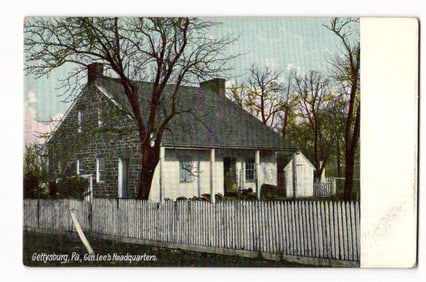 c. 1908 Postcard of Gen. Lee's Civil War Headquarters, the historic stone house, Gettysburg, PA.
