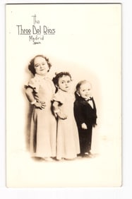 c.1930s RPPC of "The Three Del Rios," Spanish Little People Performers. Orcajo Art, Dayton OH
