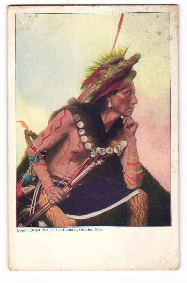 1903 Undivided Back Postcard of Wichita Chief Clear (Kno-Tah) by F.A. Rinehart, Omaha, Neb. (1 of 2)