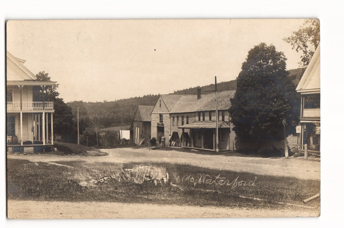 RPPC Postcard view of the Waterford Fair Grounds in North Waterford, Maine, street scene c. 1910s. (1 of 2)