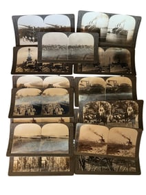 Lot of 15 Keystone View Company Stereoscope Photographs – World War I and Naval Scenes