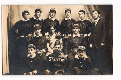 Velox Real Photo Postcard of Uniformed Baseball Team - B.G.S.A./Stevens Any famous players?