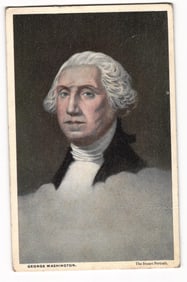 Postcard of George Washington's portrait by Gilbert Stuart, known as The Stuart Portrait, c. 1910s