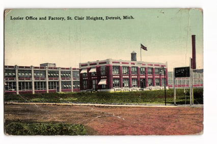 Postcard view of the Lozier Office and Factory, an early car plant in St. Clair Heights, Detroit,