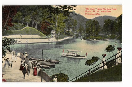 Postcard showing 'The Lake' at Rock Springs Park, Chester, W. Va., near East Liverpool, Ohio c.1910s