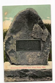 Postcard of monument for Gen. John H. Morgan's Civil War surrender near West Point, Ohio c. 1910s