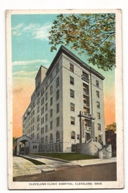 C.T. Art-Colortone postcard showing the Cleveland Clinic Hospital, Cleveland, Ohio, c. 1930s era.