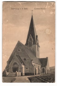 Postcard of Christ Church (Christus-Kirche) in Seitenberg a.d. Biele, German Silesia, c. 1910s.
